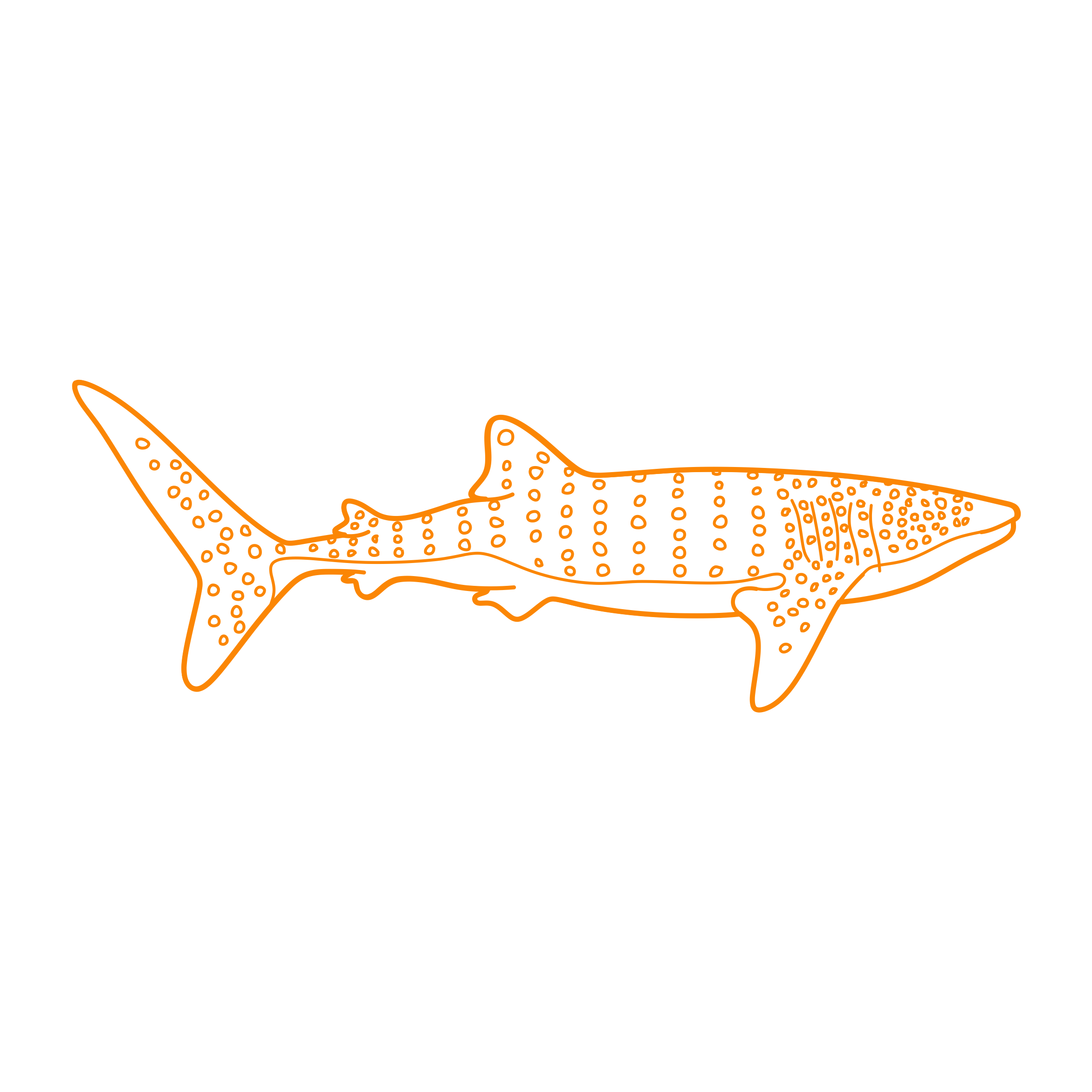 Animals Sharks Whale Shark Sticker Outline Svg File Free Vectors